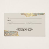 Holografische moderne glamour glitters cadeaukaart visitekaartje (Achterkant)