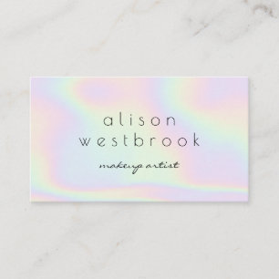 Holografische moderne make-up artist pastel regenb visitekaartje