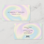 holografische moderne make - up girly unicorn irid visitekaartje (Voorkant / Achterkant)