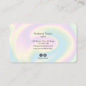 holografische moderne make - up girly unicorn irid visitekaartje (Achterkant)