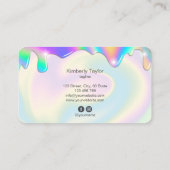 holografische moderne make - up girly unicorn irid visitekaartje (Achterkant)