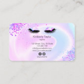 Holografische moderne make-up girly wimpers iriser visitekaartje (Achterkant)