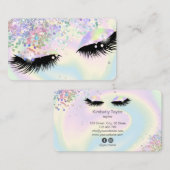 Holografische moderne make-up girly wimpers iriser visitekaartje (Voorkant / Achterkant)