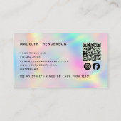 Holografische moderne unieke professionele QR-code Visitekaartje (Achterkant)