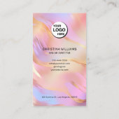 Holografische Monogram Naam QR Code Visitekaartje (Achterkant)