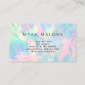 Holografische Moon Phase Yoga Spirituele Coach Visitekaartje (Achterkant)