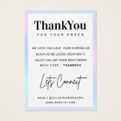 Holografische naam Veroorbaar beeldscherm Dank u k Visitekaartje (Voorkant)