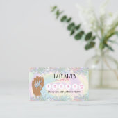 holografische nagellak salon hand loyalty visitekaartje (Staand voorkant)