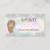 holografische nagellak salon hand loyalty visitekaartje (Voorkant)