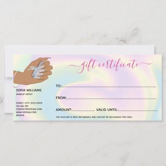 holografische nagellak slachterij hand nagels tech (Achterkant)