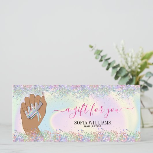 holografische nagellak slachterij hand nagels tech (Staand voorkant)