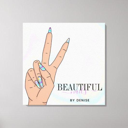 holografische nagellak slachterij hand nagels tech canvas afdruk (Voorkant)