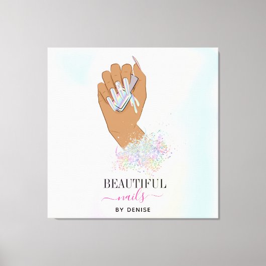 holografische nagellak slachterij hand nagels tech canvas afdruk (Voorkant)