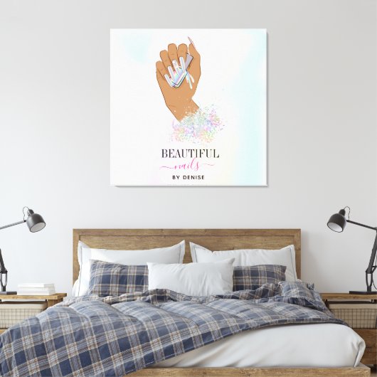 holografische nagellak slachterij hand nagels tech canvas afdruk (Insitu (Slaapkamer))