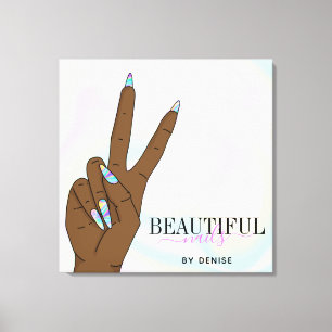 holografische nagellak slachterij hand nagels tech canvas afdruk