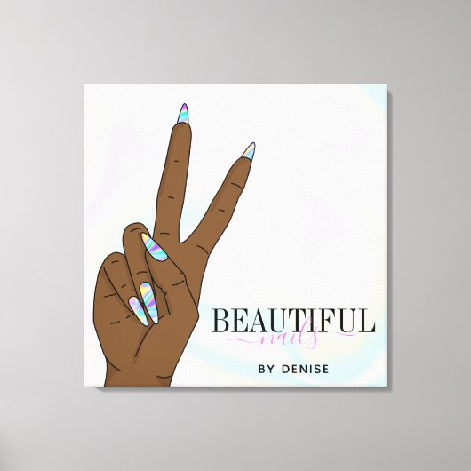 holografische nagellak slachterij hand nagels tech canvas afdruk (Voorkant)