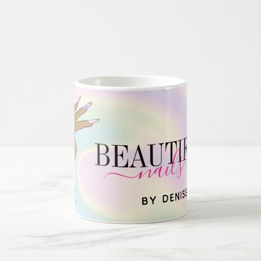 holografische nagellak slachterij hand nagels tech koffiemok (Center)