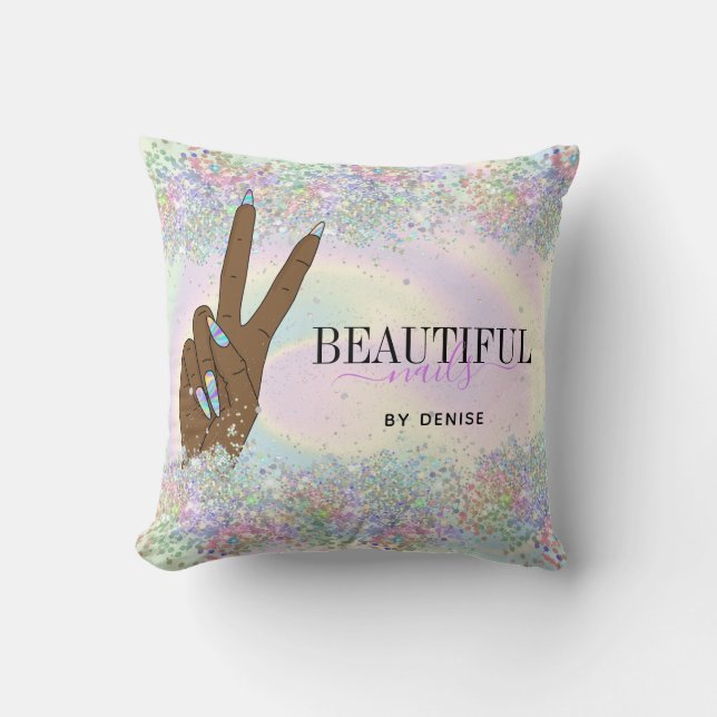 holografische nagellak slachterij hand nagels tech kussen (Voorkant)