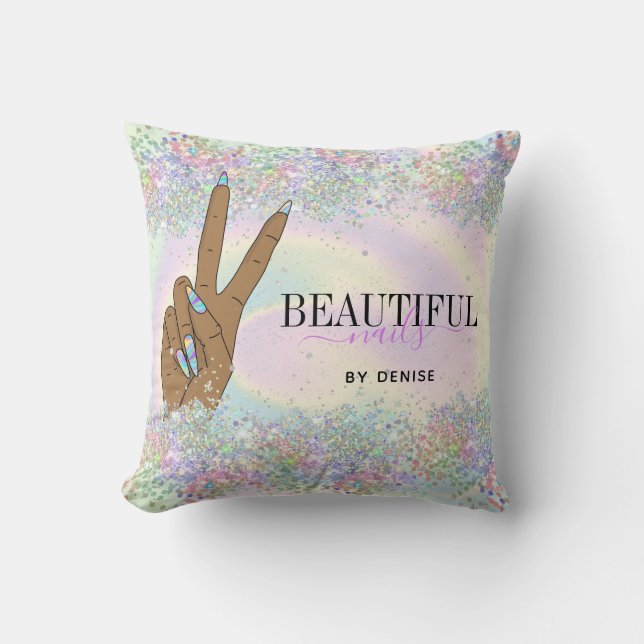 holografische nagellak slachterij hand nagels tech kussen (Voorkant)