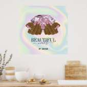 holografische nagellak slachterij hand nagels tech poster (Keuken)