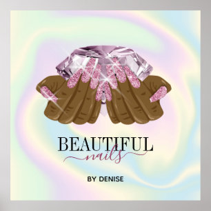 holografische nagellak slachterij hand nagels tech poster