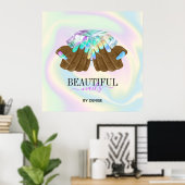 holografische nagellak slachterij hand nagels tech poster (Thuiskantoor)