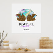 holografische nagellak slachterij hand nagels tech poster (Keuken)