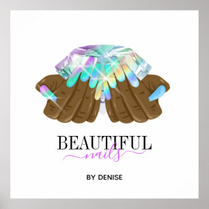 holografische nagellak slachterij hand nagels tech poster