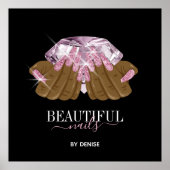 holografische nagellak slachterij hand nagels tech poster (Voorkant)