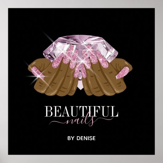 holografische nagellak slachterij hand nagels tech poster (Voorkant)