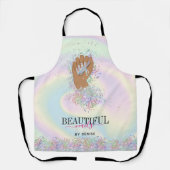 holografische nagellak slachterij hand nagels tech schort (Voorkant)