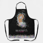 holografische nagellak slachterij hand nagels tech schort (Voorkant)