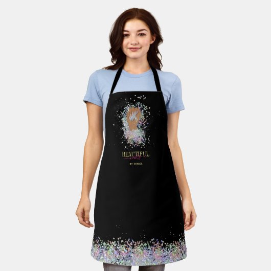 holografische nagellak slachterij hand nagels tech schort (Gedragen)