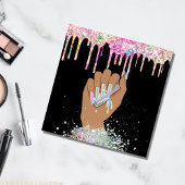 holografische nagellak slachterij hand nagels tech vierkante visitekaartje