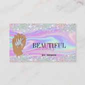 holografische nagellak slachterij hand nagels tech visitekaartje (Voorkant)