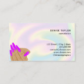 holografische nagellak slachterij hand nagels tech visitekaartje (Achterkant)