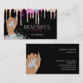 holografische nagellak slachterij hand nagels tech visitekaartje (Voorkant / Achterkant)