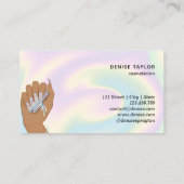 holografische nagellak slachterij hand nagels tech visitekaartje (Achterkant)