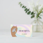 holografische nagellak slachterij hand nagels tech visitekaartje (Staand voorkant)