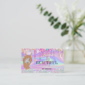 holografische nagellak slachterij hand nagels tech visitekaartje (Staand voorkant)