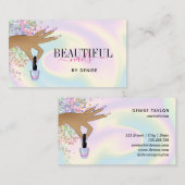 holografische nagellak slachterij hand nagels tech visitekaartje (Voorkant / Achterkant)