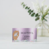 holografische nagellak slachterij hand nagels tech visitekaartje (Staand voorkant)