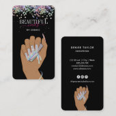 holografische nagellak slachterij hand nagels tech visitekaartje (Voorkant / Achterkant)