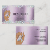 holografische nagellak slachterij hand nagels tech visitekaartje (Voorkant / Achterkant)