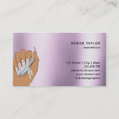 holografische nagellak slachterij hand nagels tech visitekaartje (Achterkant)