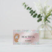 holografische nagellak slachterij hand nagels tech visitekaartje (Staand voorkant)