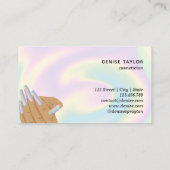 holografische nagellak slachterij hand nagels tech visitekaartje (Achterkant)