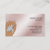 holografische nagellak slachterij hand nagels tech visitekaartje (Achterkant)