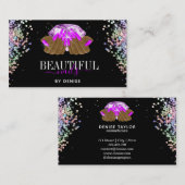 holografische nagellak slachterij hand nagels tech visitekaartje (Voorkant / Achterkant)