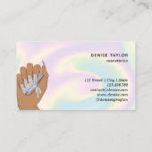 holografische nagellak slachterij hand nagels tech visitekaartje (Achterkant)